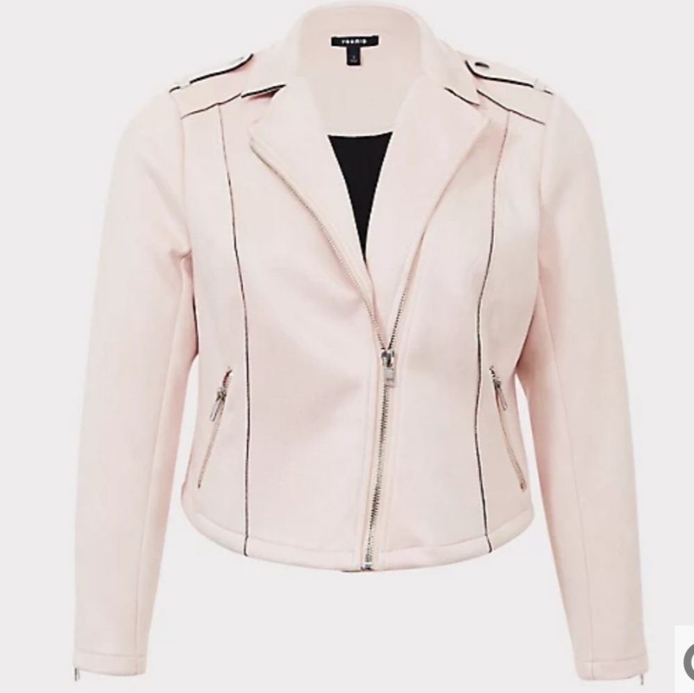 NWT Torrid Blush Suede Moto Jacket